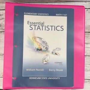 KSU Essential Statistics Math 1107 Loose Leaf Textbook in Binder